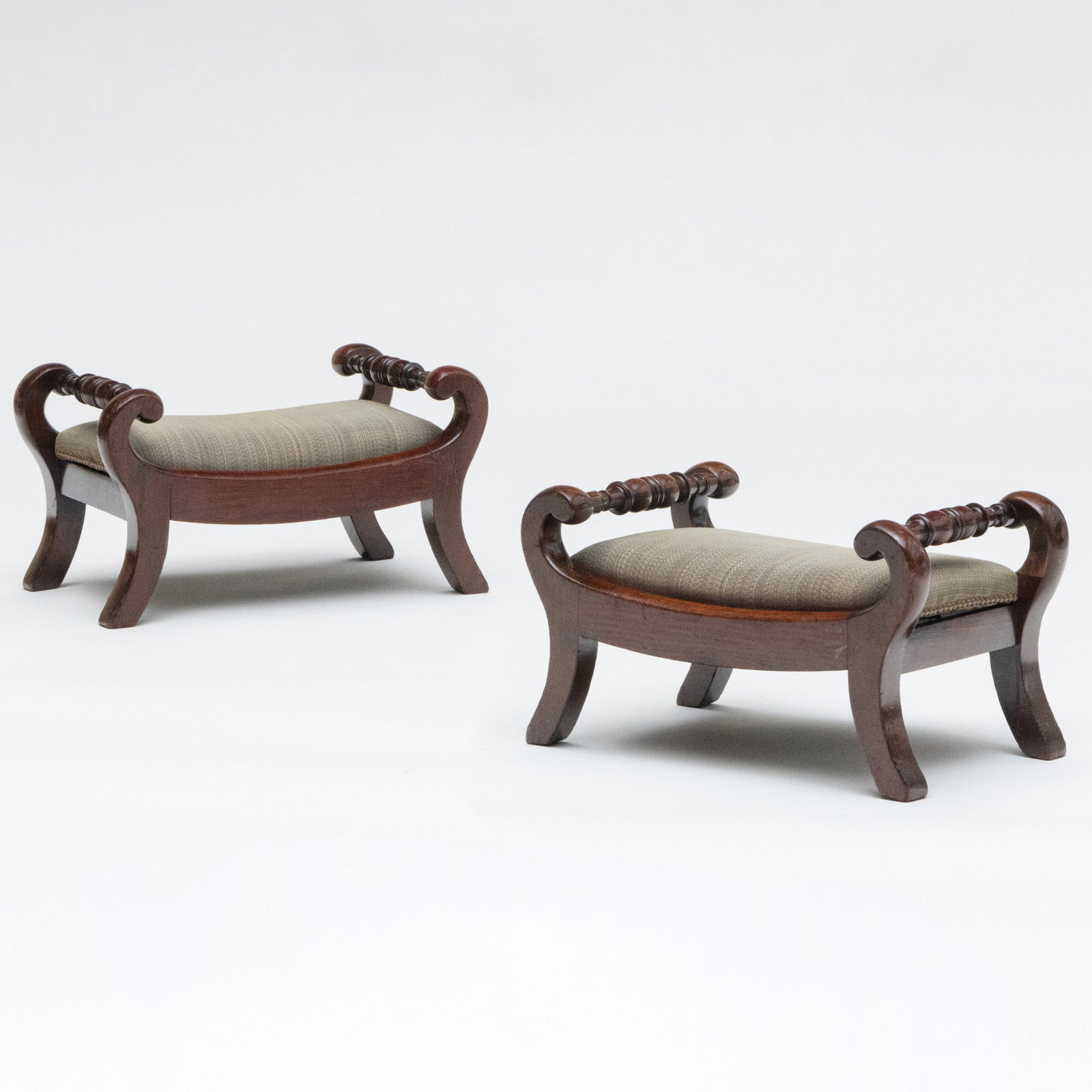 Pair of Late Regency Mahogany Foot Stools (1 of 8)