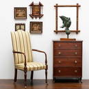 Federal Style Carved Mahogany Upholstered Lolling Chair