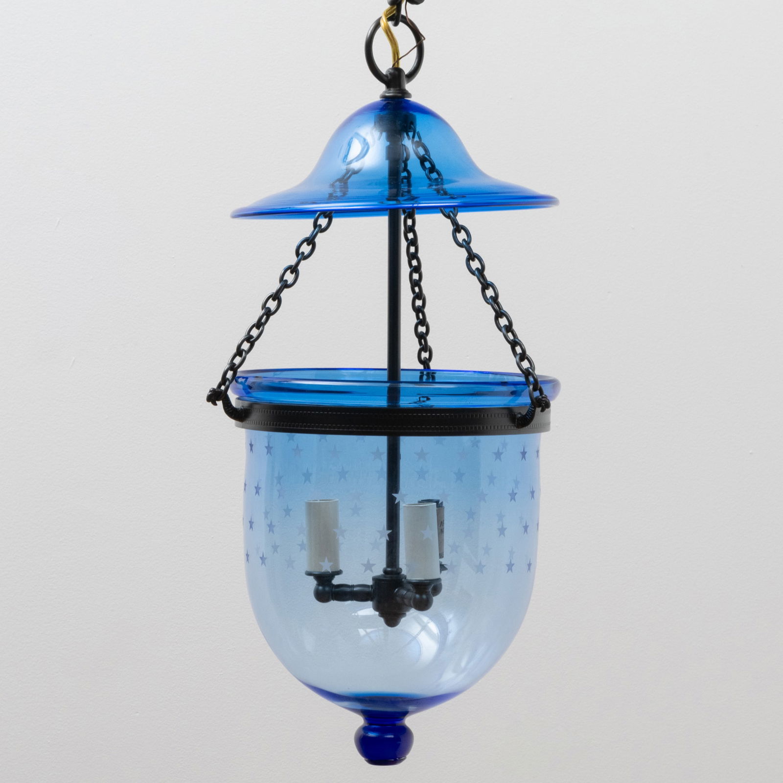 Blue Etched Glass Hundi Lantern (1 of 4)
