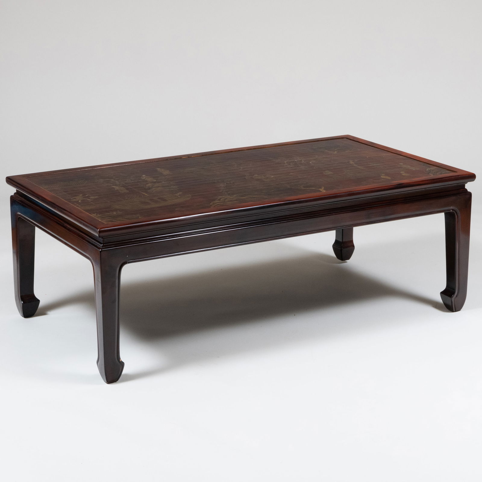 Chinoiserie Red Lacquered Rectangular Low Table, Gracie Inc. (1 of 9)