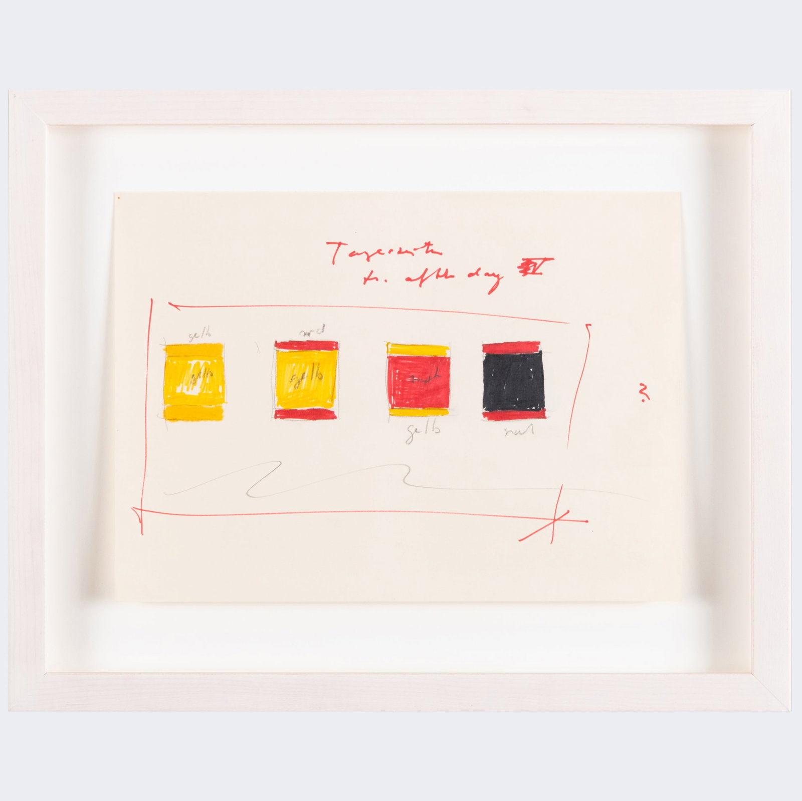 Blinky Palermo (1943 -1977): Untitled: Blinky Palermo (1943 -1977): Untitled Ink and pencil on paper, unsigned, variously inscribed. 8 x 11 in. (sheet), 12 x 15 in. (frame). Collection of Donald Baechler. Works from the Collection of Donal