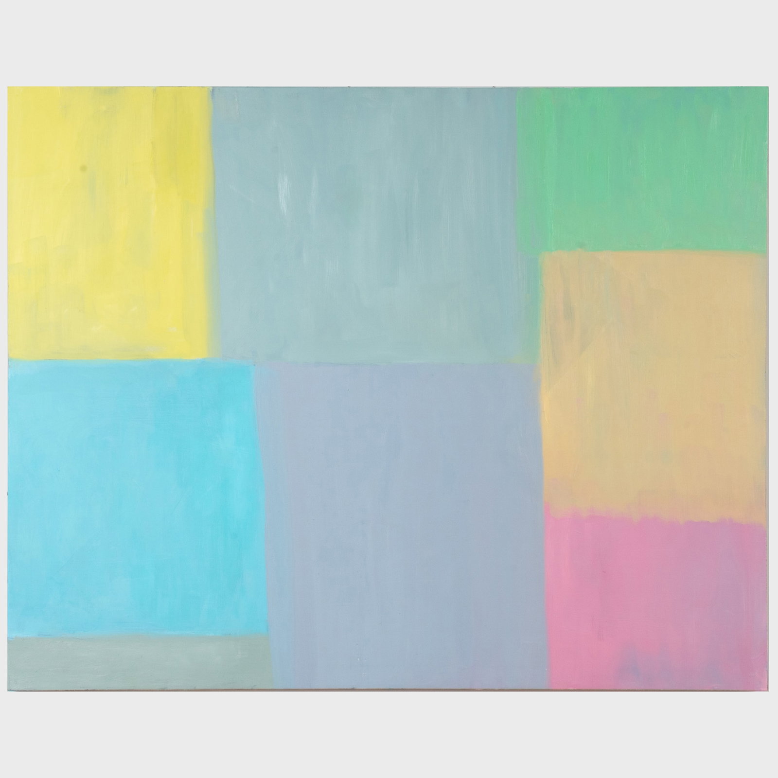 Scott Reeder (b. 1970): All The Boring States: Scott Reeder (b. 1970): All The Boring States Oil on linen, 2006, unsigned, with label from Daniel Reich Gallery, NY. 39 1/2 x 48 in., unframed. Collection of Donald Baechler. Works from the Collectio