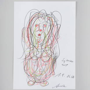 Arnold Schmidt (1930 -1993): Untitled; and Untitled: Arnold Schmidt (1930 -1993): Untitled; and Untitled Two colored pencil and pencil on paper, 1986, both signed 'Arnold', indistinctly titled, and dated lower right. Both 11 1/2 x 8 1/4 in. (sheet), unf