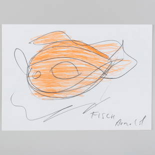 Arnold Schmidt (1930 -1993): Fisch; and Untitled: Arnold Schmidt (1930 -1993): Fisch; and UntitledTwo pencil and colored pencil on paper, both signed 'Arnold', Fisch titled and with a pencil sketch on the reverse.8 1/4 x 11 5/8 in. (sheet), 11 5/8 x