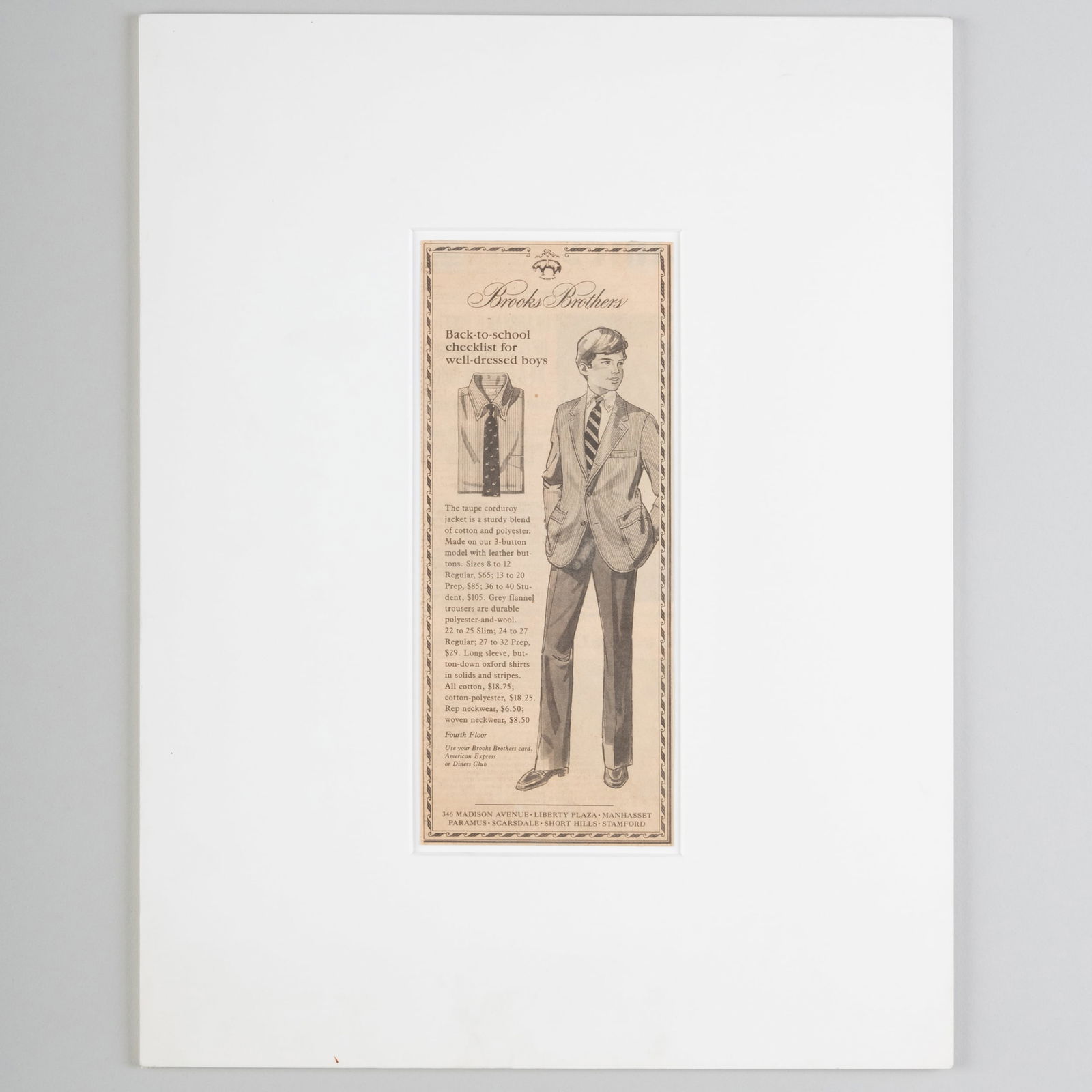 Philip Taaffe (b. 1955): Untitled (Brooks Brothers): Philip Taaffe (b. 1955): Untitled (Brooks Brothers) Found paper, signed 'Philip Taaffe' on the reverse. 10 1/4 x 4 1/4 in. (sheet), unframed. The artist; Collection of Donald Baechler. Works from the