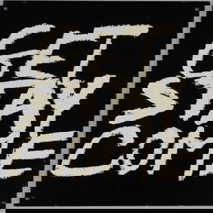 Richard Nonas (1936 -2021): Get Out, Stay Away, Come Back: Richard Nonas (1936 -2021): Get Out, Stay Away, Come Back Print on two pieces of metal, 1982, signed, dated and numbered 65/90 on the reverse. 7 x 13 1/2 in. (overall), unframed. Collection of Donald