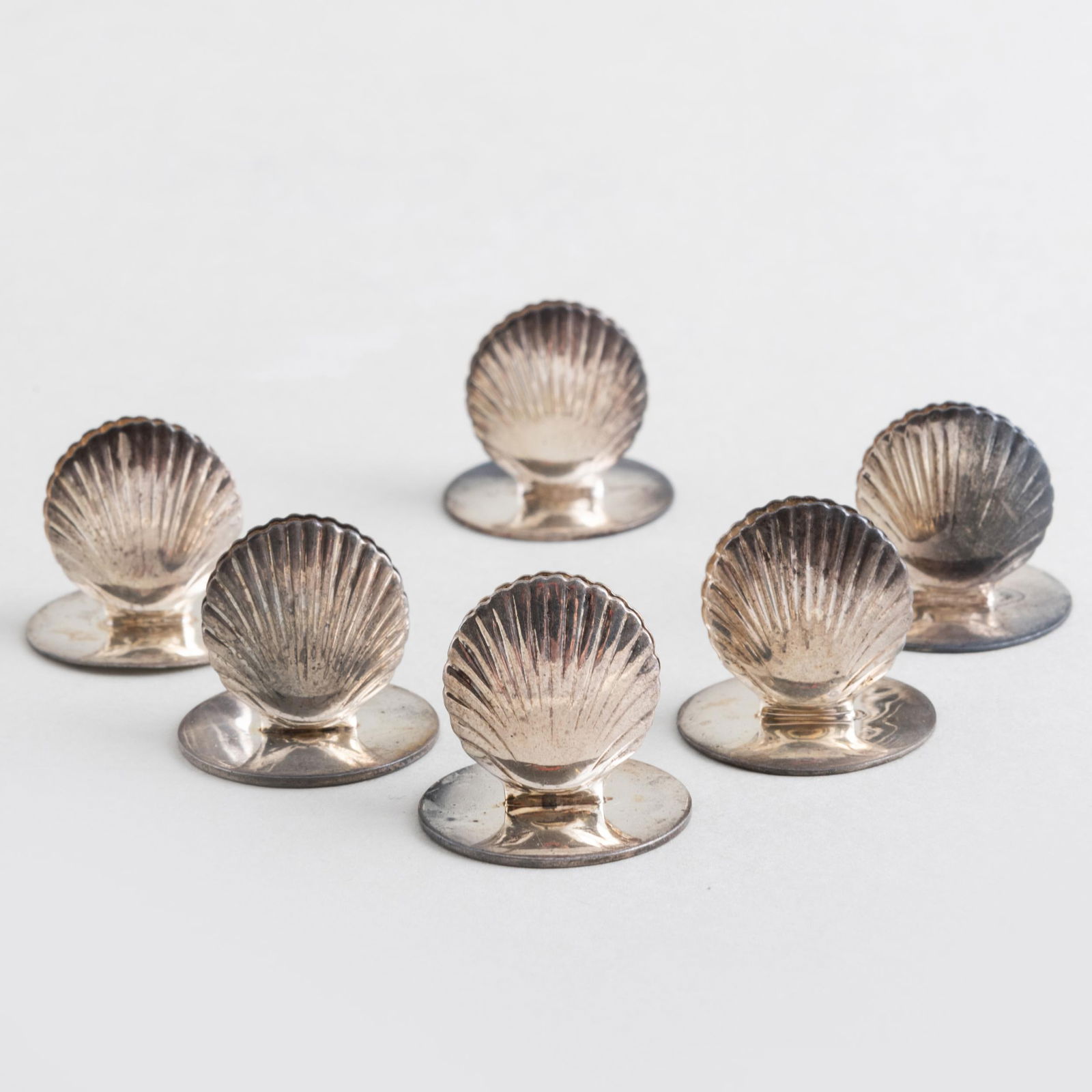 Set of Six Tiffany & Co. Silver Shell Form Placecard Holders (1 of 8)