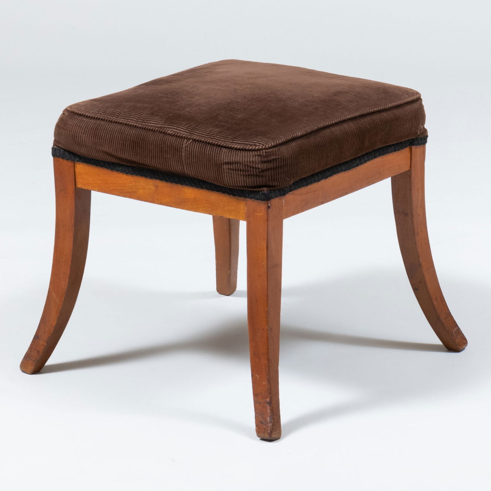 Biedermeier Walnut Upholstered Stool (1 of 6)