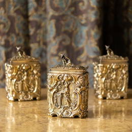 Three George III Chinoiserie Silver Tea Caddies