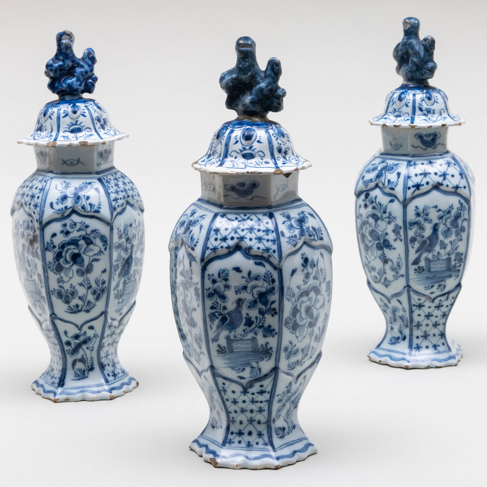 Dutch Delft Blue and White Three-Piece Garniture (1 of 16)