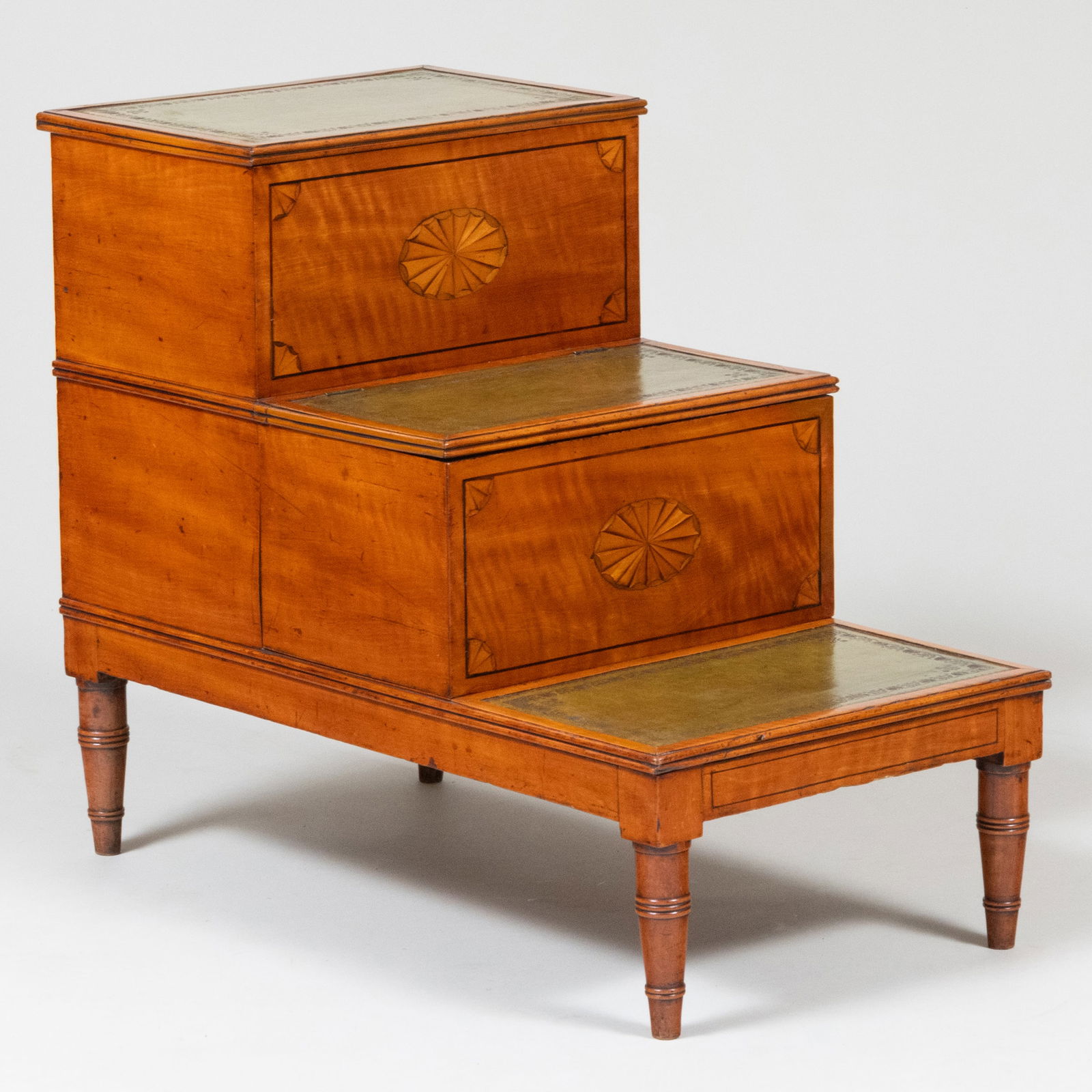 Fine George III Inlaid Satinwood Bed Steps (1 of 10)