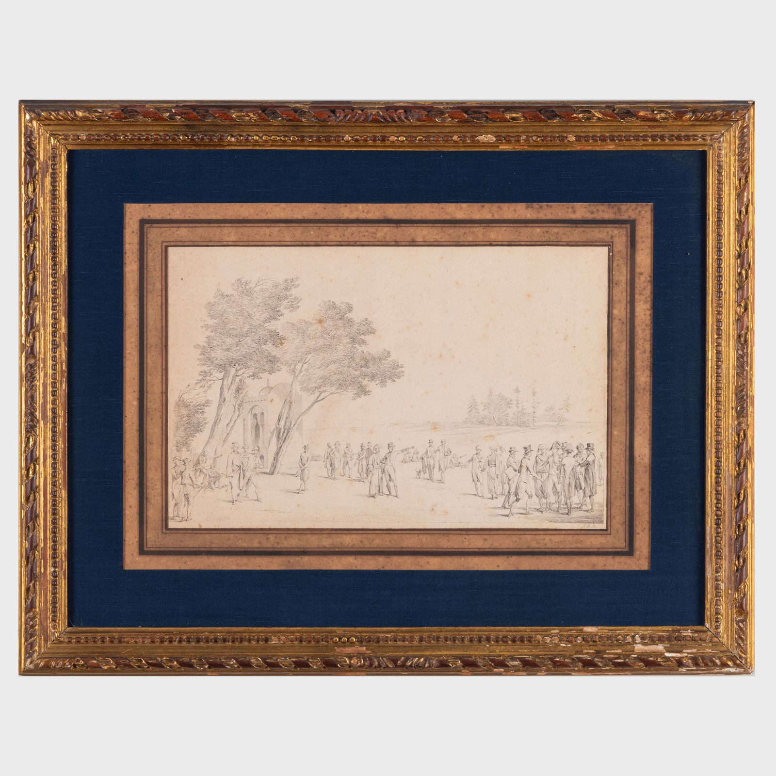 Jean-Duplessis-Bertaux (1747-1818): Napoleon in Egypt: Jean-Duplessis-Bertaux (1747-1818): Napoleon in Egypt Ink on paper, signed with initials 'J.D.B.' lower right, on a mount. 8 x 12 1/4 in. (sheet without mount), 16 x 21 in. (frame). 