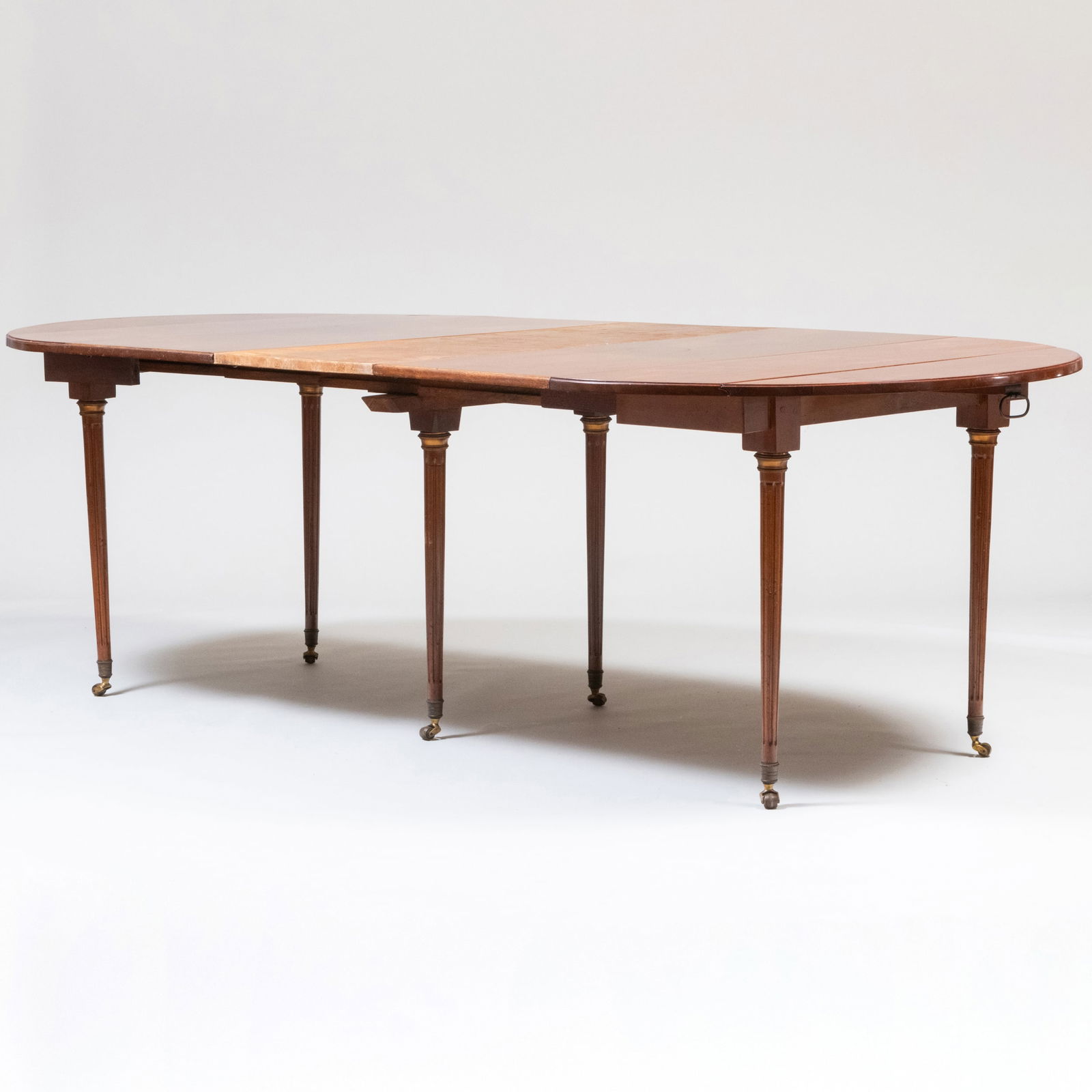 Louis XVI Style Brass-Mounted Mahogany Drop Leaf Extension Dining Table (1 of 10)