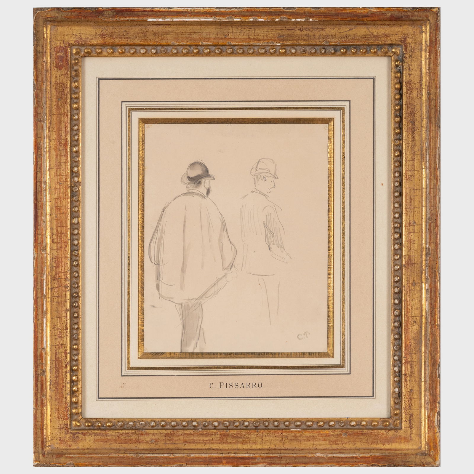 Attributed toCamille Pissarro (1830-1903): Deux Hommes (1 of 5)