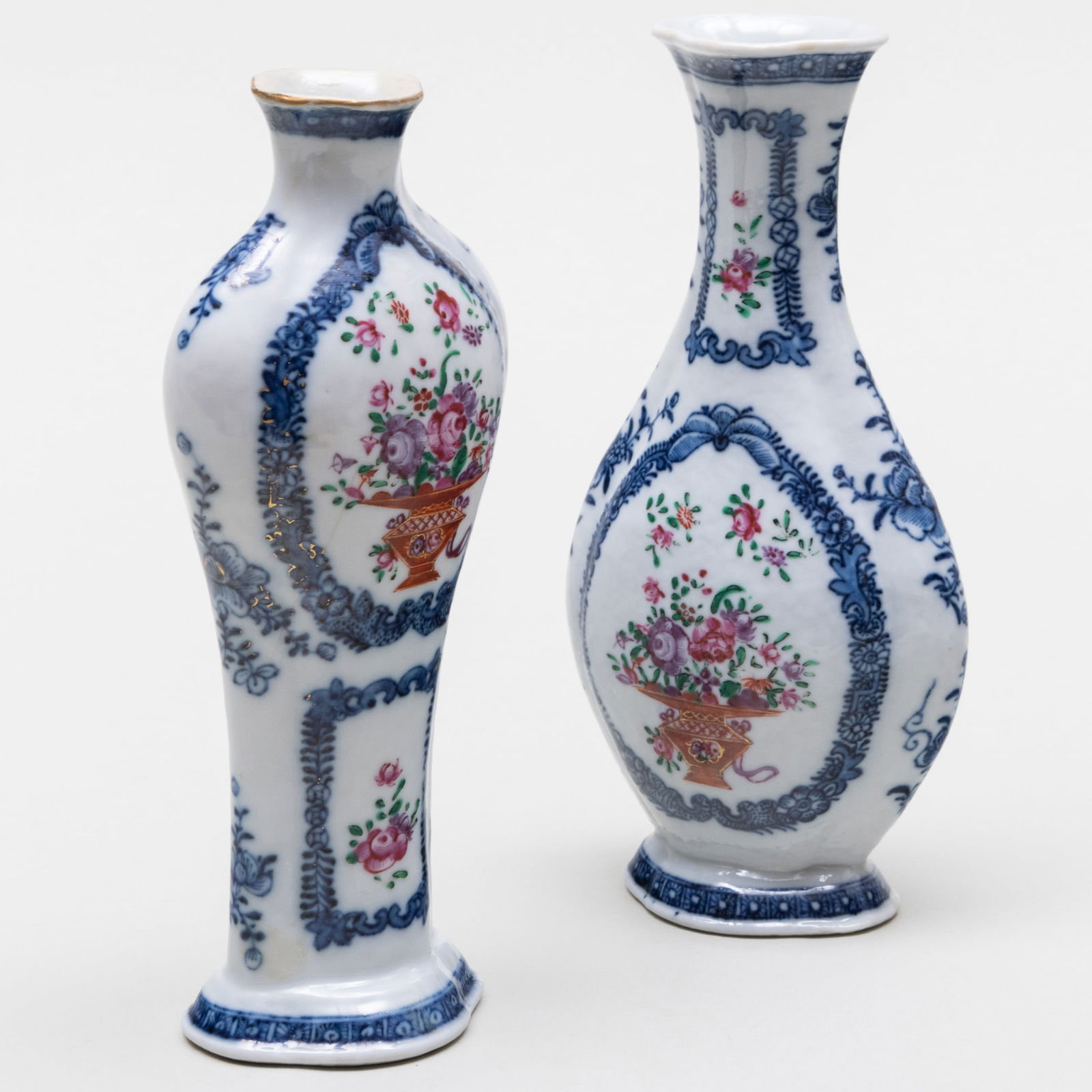 Two Chinese Export Blue and White Porcelain Vases (1 of 7)