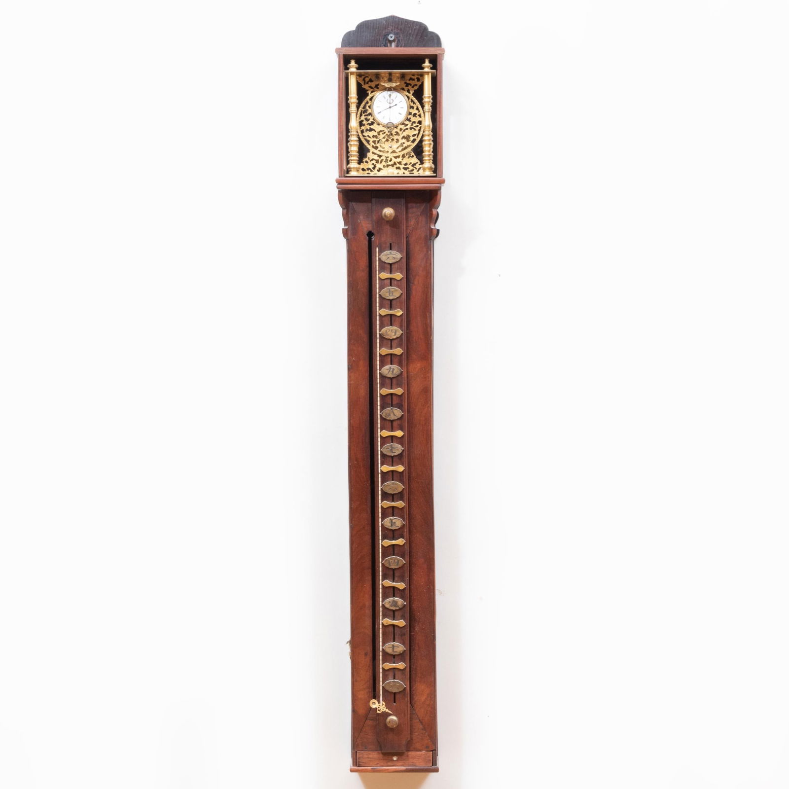 Japanese Brass-Mounted Hardwood Striking Pillar Clock (Shaku Dokei) (1 of 10)