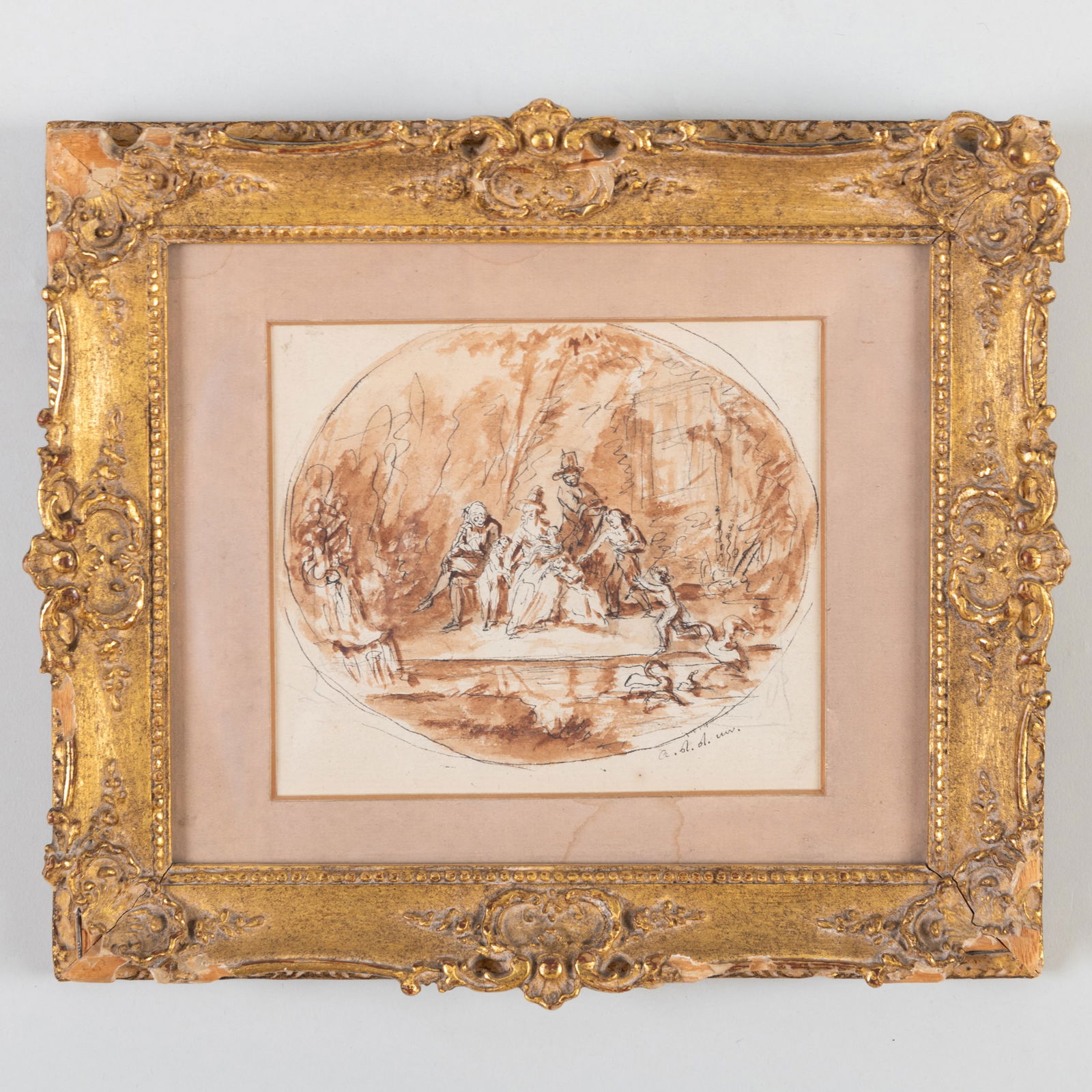 Attributed to Augustin de Saint-Aubin (1736-1807): Dans le Parc (1 of 3)