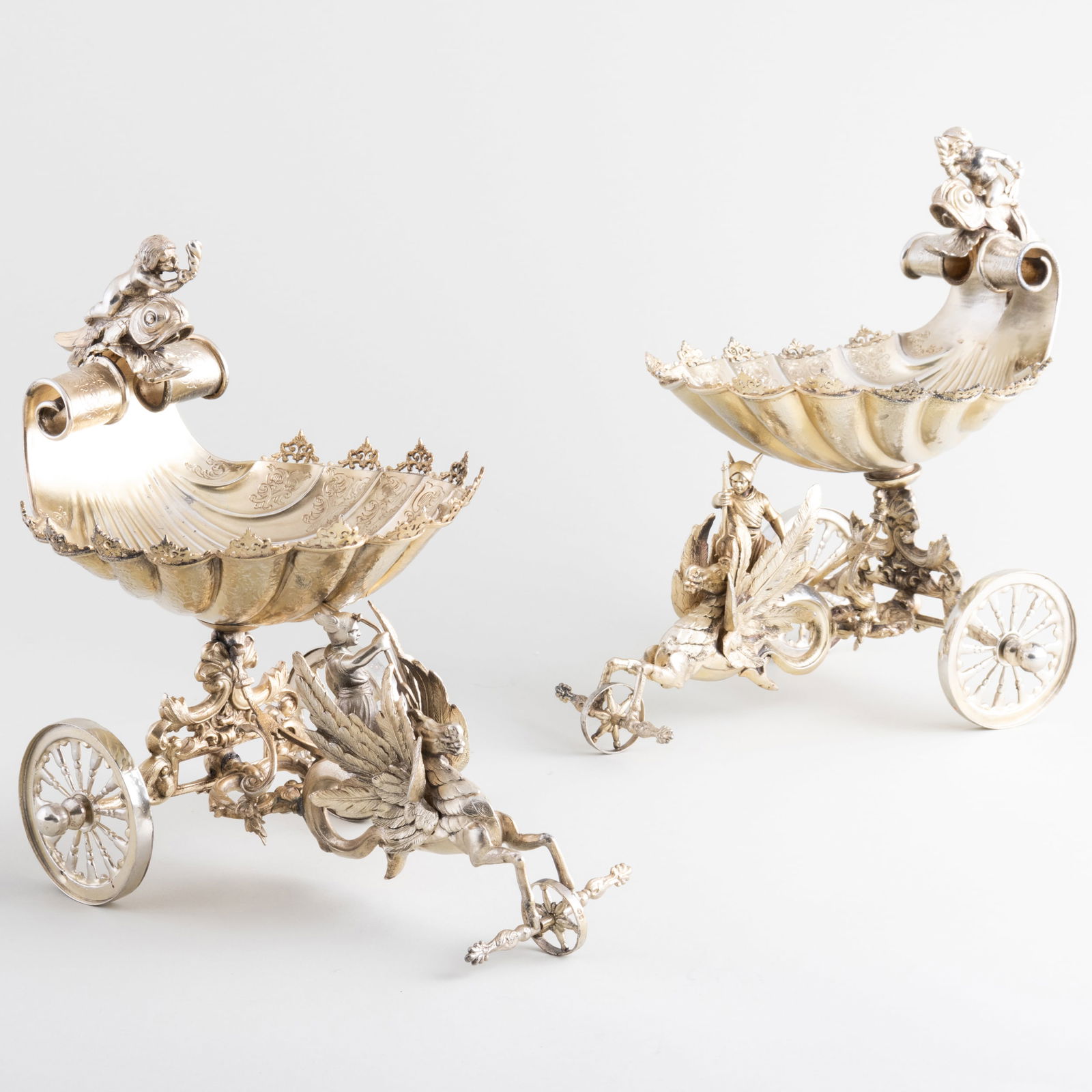 Pair of Victorian Silver and Silver Gilt Charioteers (1 of 10)