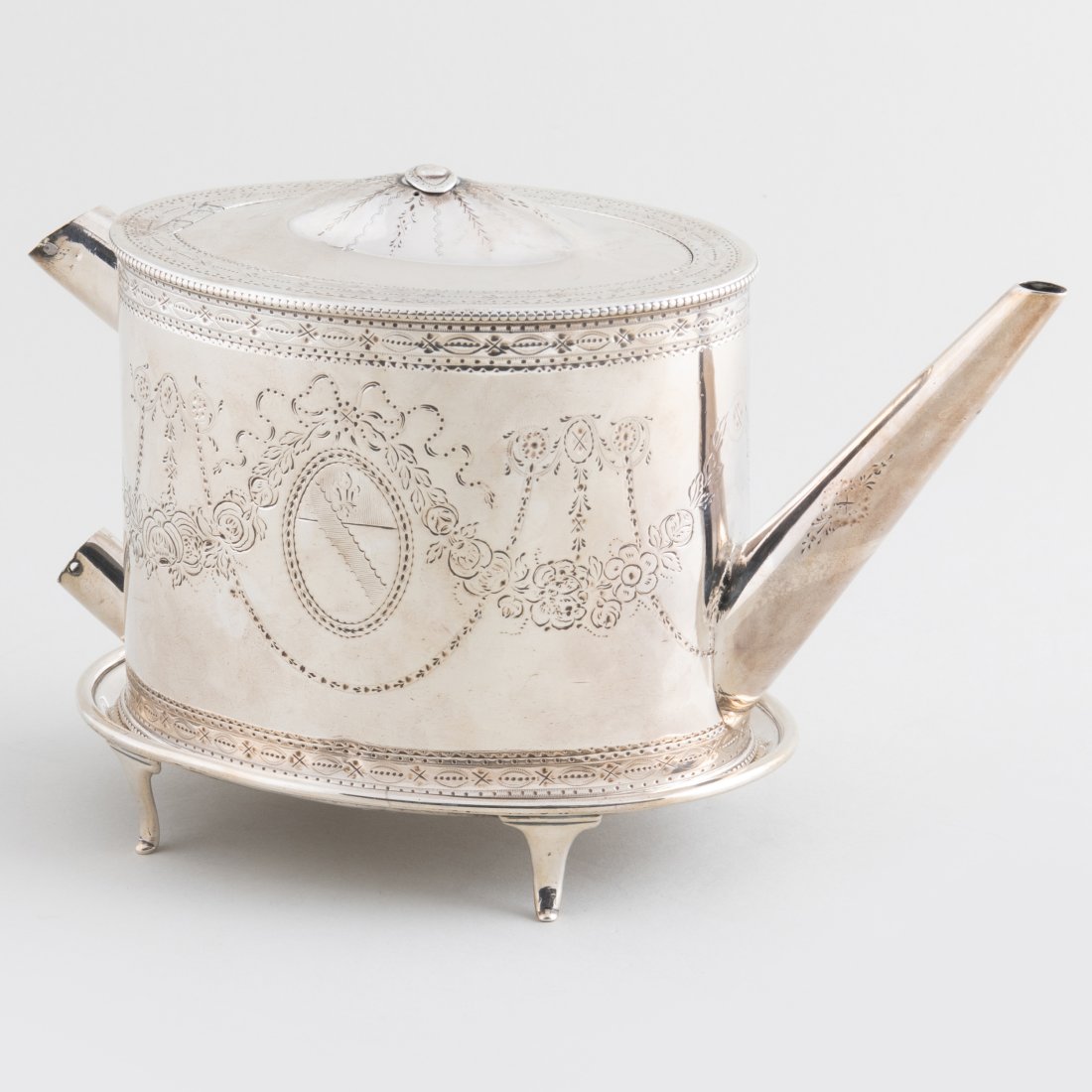 George III Silver Teapot with a Stand (1 of 15)