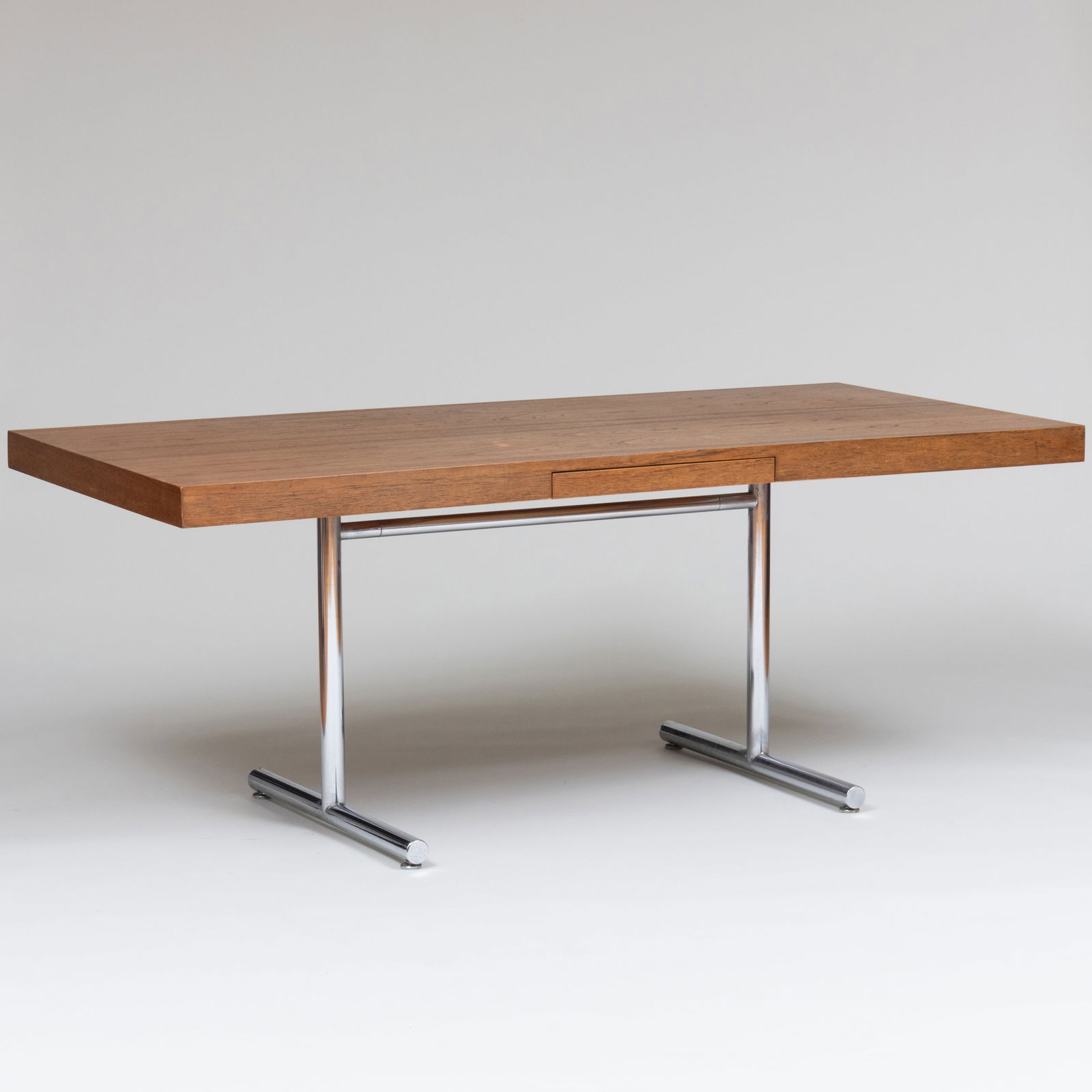 Hans Eichenberger for Stendig Walnut and Chrome 'Omega' Desk (1 of 9)