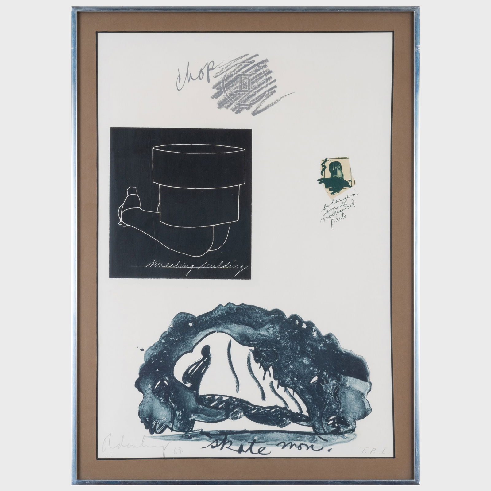 Claes Oldenburg (1929-2022): Untitled (Kneeling Building), from Notes (1 of 5)