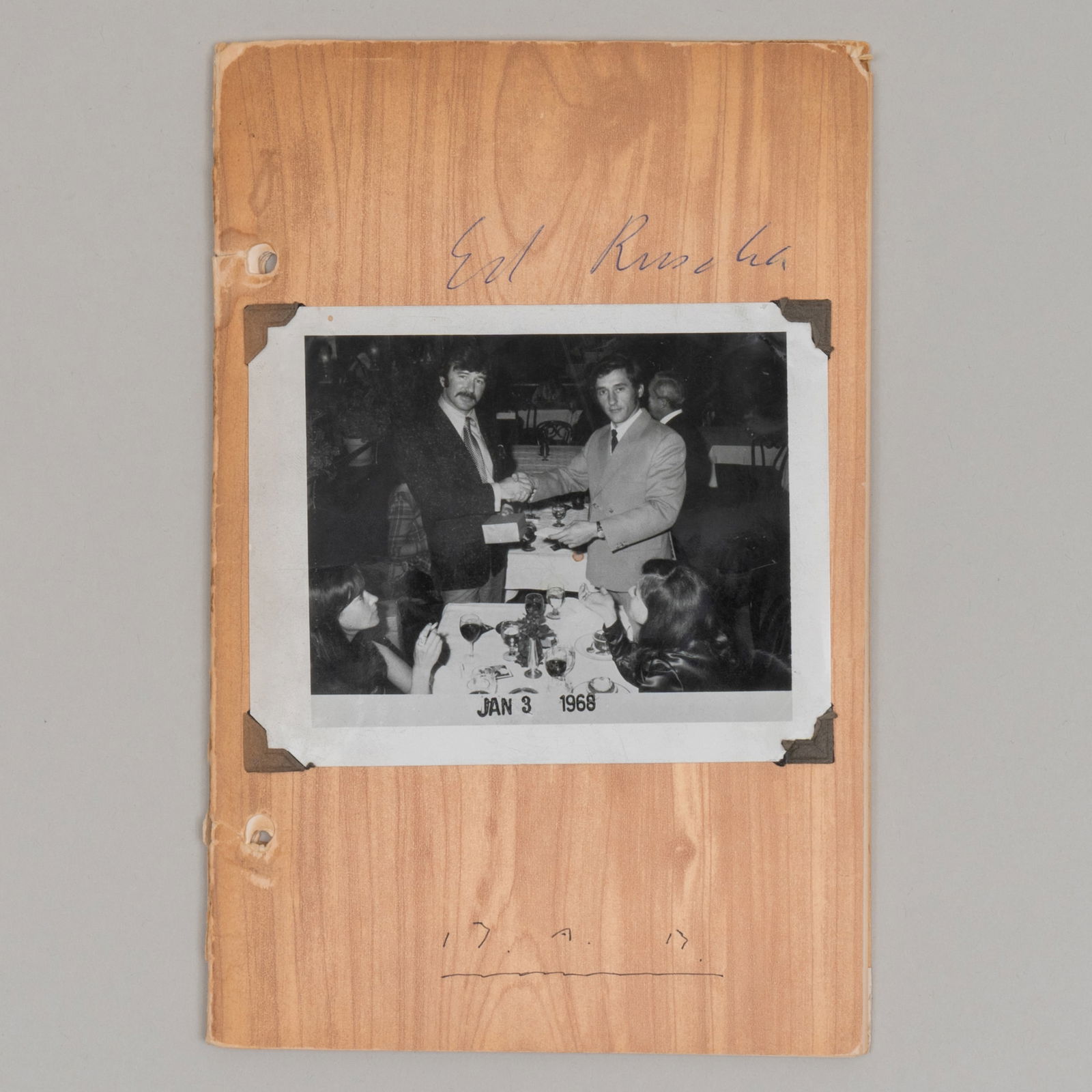 Billy Al Bengston (1934-2022) and Ed Ruscha (b. 1937): Business Cards: Billy Al Bengston (1934-2022) and Ed Ruscha (b. 1937): Business Cards The unbound book with collage elements on hole-punched paper,1968, signed by both artists on the cover, from the edition of 1