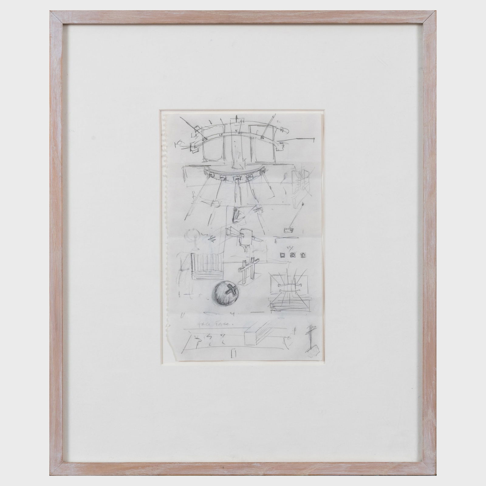 Robert Longo (b. 1953): Untitled: Robert Longo (b. 1953): Untitled Pencil on paper, signed 'Robert' and inscribed 'Dear BR, It was great to meet you! Be well- I'll call soon' on the reverse. 9 1/2 x 5 7/8 in.