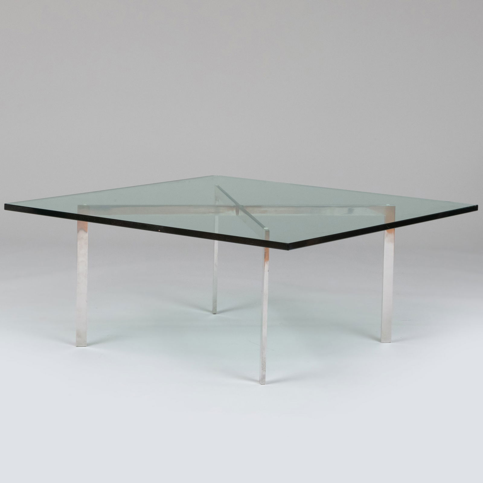 Mies Van der Rohe for Knoll Stainless Steel and Glass 'Barcelona' Low Table (1 of 6)