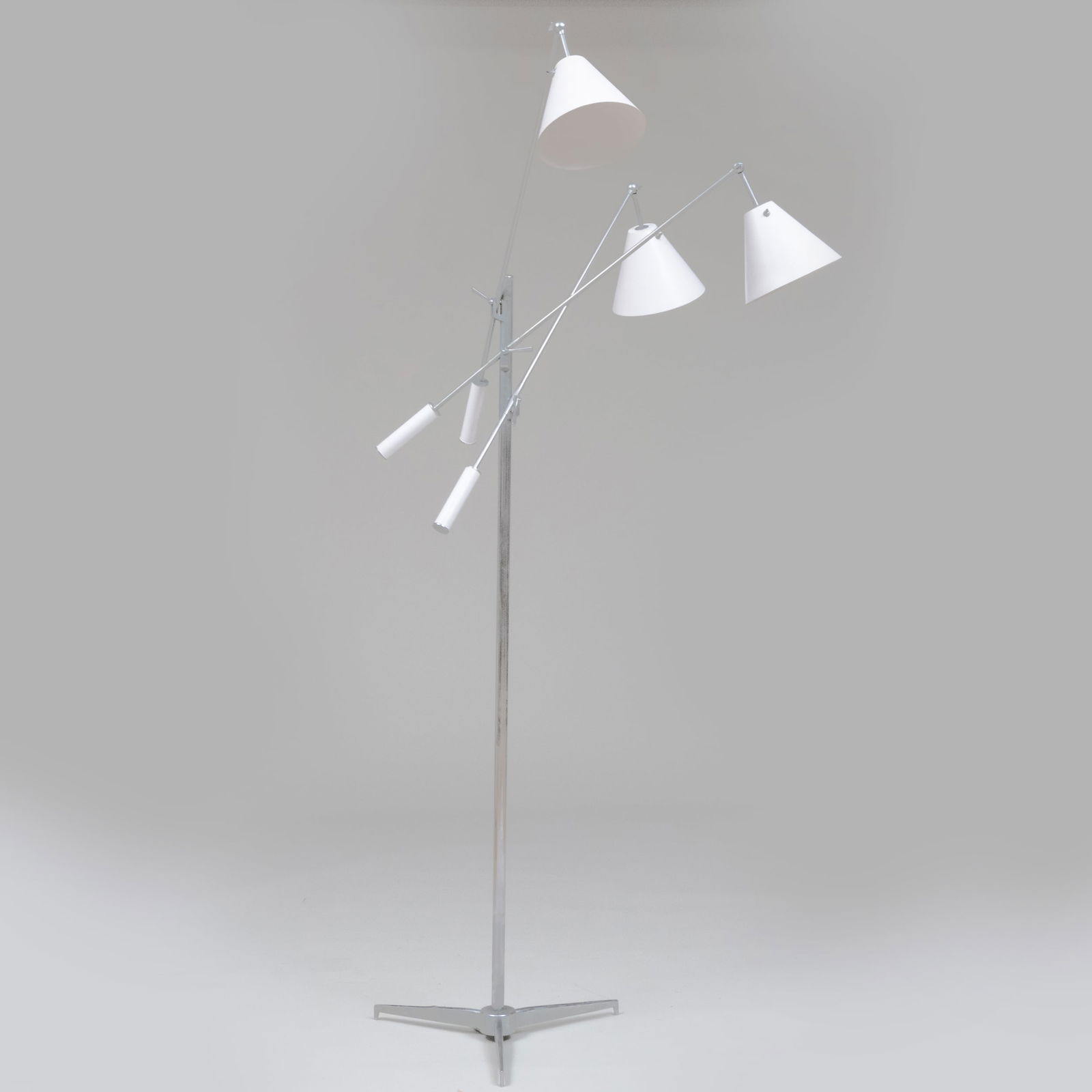 Angelo Lelli for Arredoluce Aluminum and Chrome 'Triennale' Floor Lamp (1 of 8)