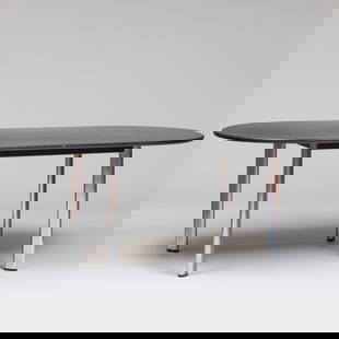 Joseph D'Urso for Knoll Laminate and Chrome Dining Table: Joseph D'Urso for Knoll Laminate and Chrome Dining Table Label. Dated August 22, 1981. 28 in. x 6 ft. x 36 in. Collection of Bernice Rose. Property from the Collection of Bernice Rose