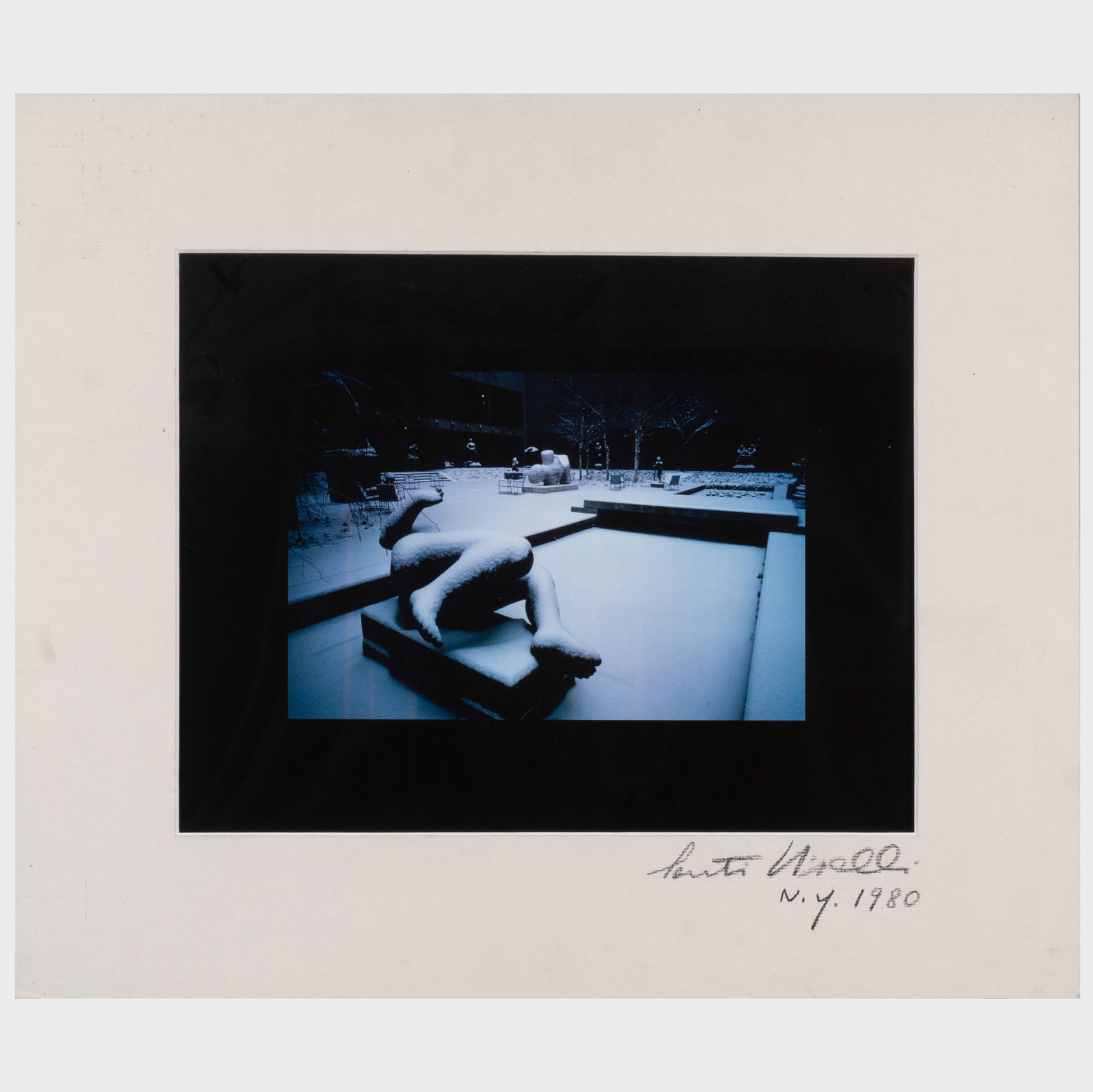 Santi Visalli (b. 1932): MoMA Sculpture Garden in Winter (1 of 5)