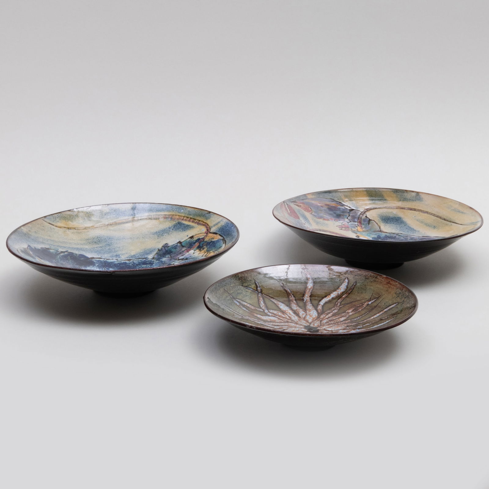 Group of Three Art Pottery Dishes (1 of 9)