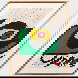 Joan Miro (1893-1983): Affiche pour l'Expositon 'Miro Pintura': Joan Miro (1893-1983): Affiche pour l'Expositon 'Miro Pintura' Lithograph in colors on wove paper, 1978, signed in pencil, inscribed 'HC' (the edition was 99). 27 1/2 x 20 in. (sheet), 34 1/4