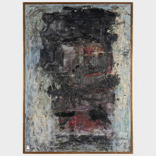 Emil Schumacher (1912-1999): Philemon: Emil Schumacher (1912-1999): Philemon Oil on canvas, 1959, signed 'Schumacher' and dated lower right, with label from Kootz Gallery, NY and Rental Gallery Baltimore Museum of Art. 27 1/2