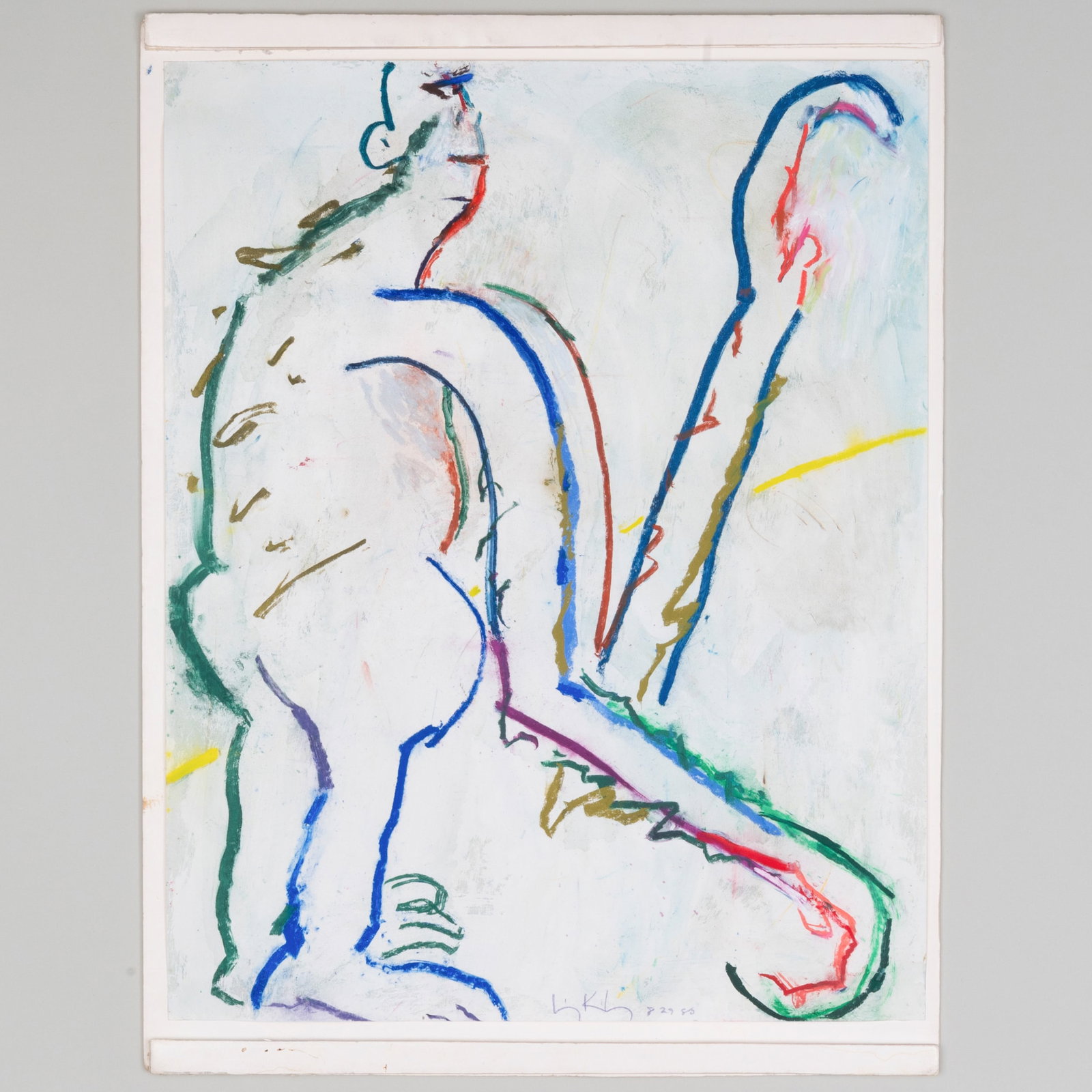Irving Kriesberg (1919-2009): Untitled: Irving Kriesberg (1919-2009): Untitled Oil and gouache on paper, 1980, signed 'Irving Kriesberg' and dated lower center. 28 1/2 x 23 in. (sheet), unframed. 