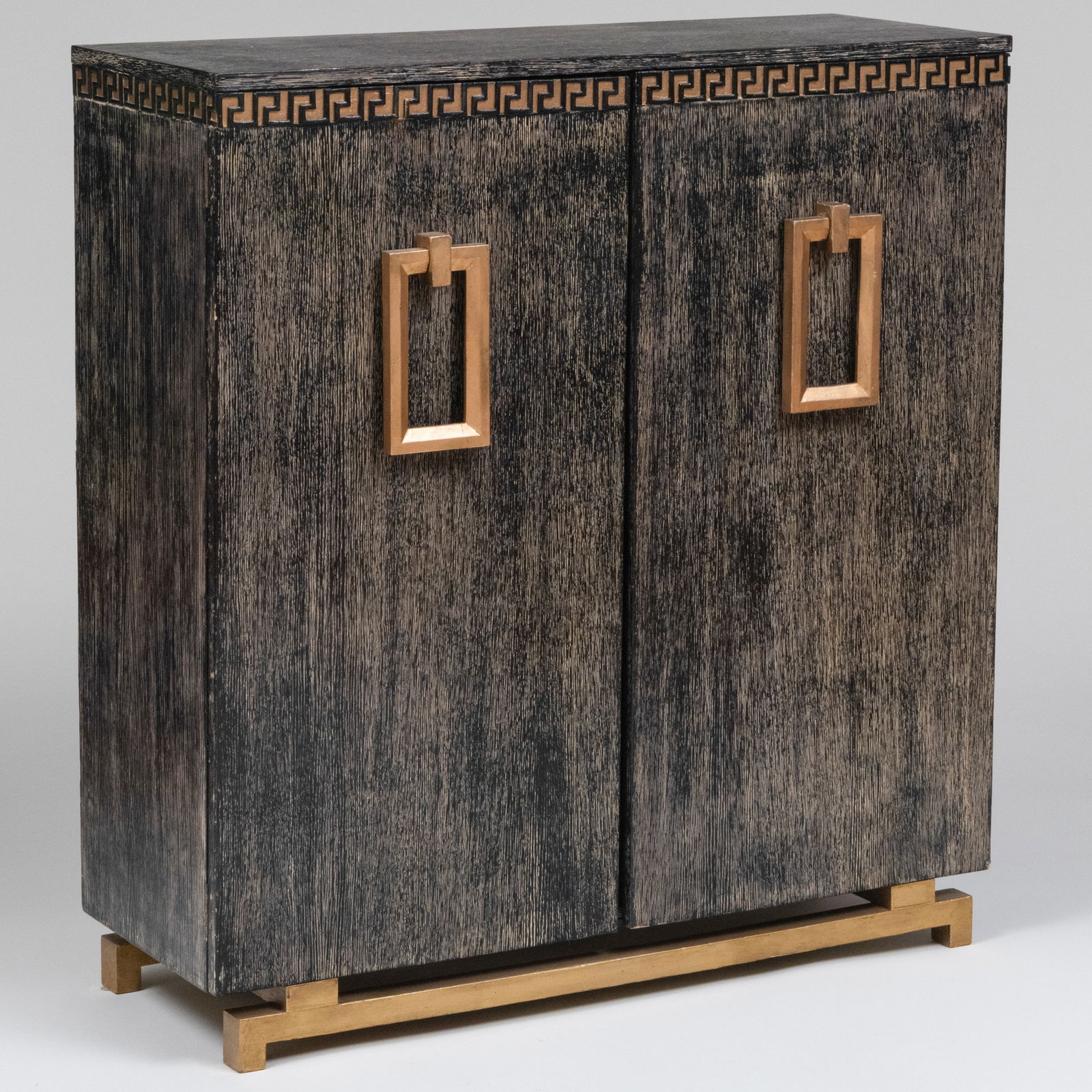 James Mont Style Cerused Oak and Parcel-Gilt Cabinet (1 of 13)