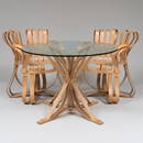 Frank Gehry for Knoll 'Face Off' Cafe Table and Two 'Cross Check' Chairs