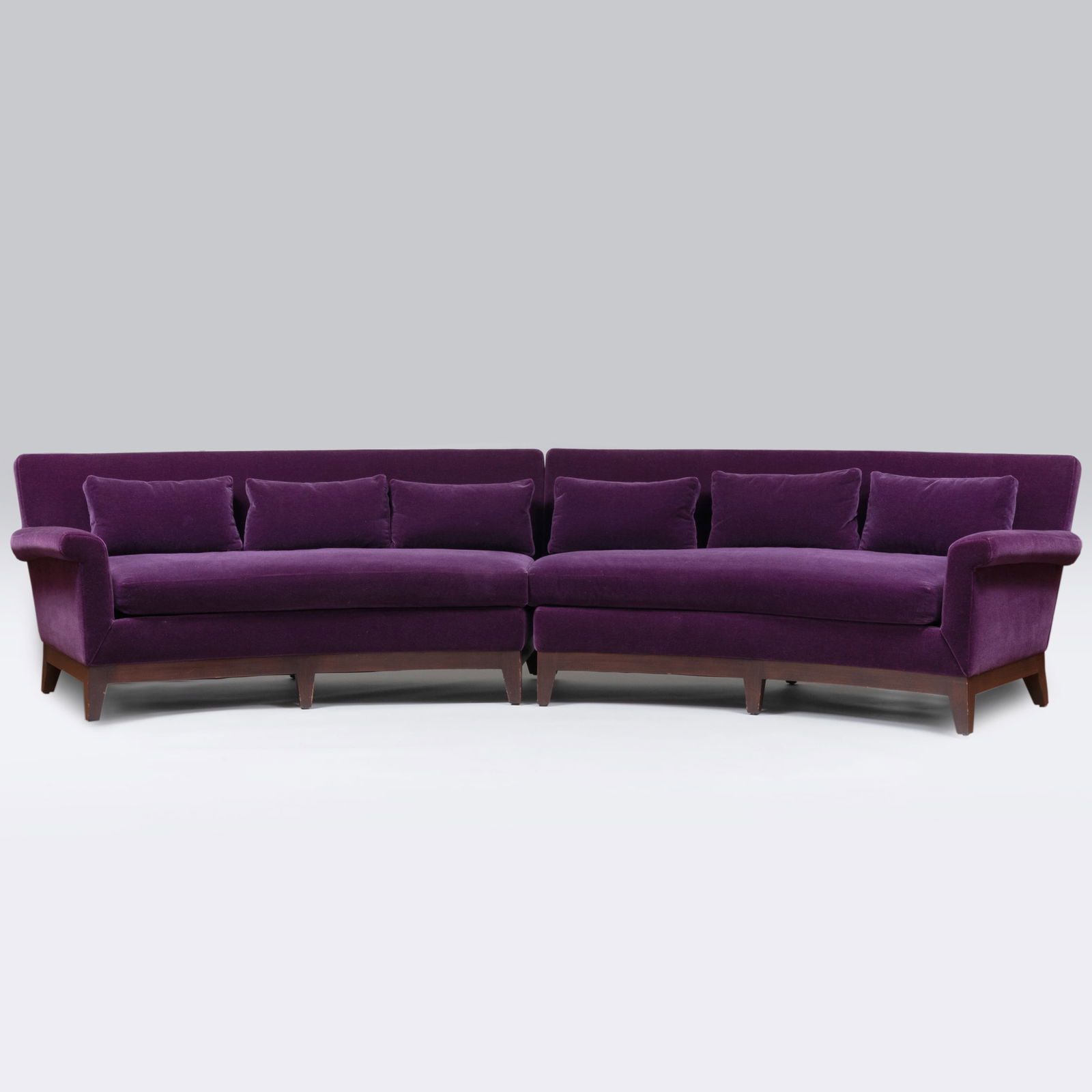 Tracy Kelly for Nom de Plume Purple Mohair Upholstered Curved Sofa (1 of 13)