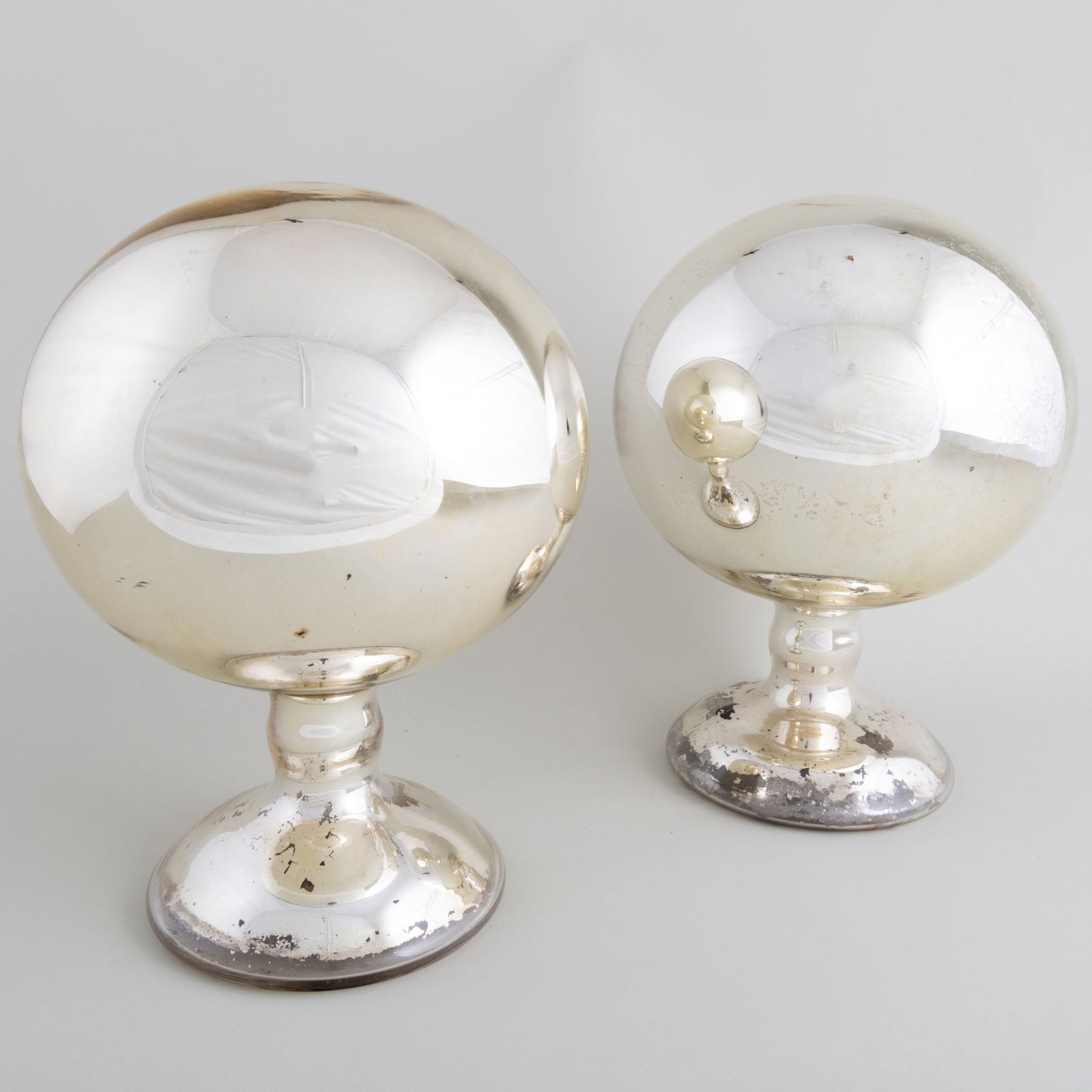Pair of Mercury Glass Wig Stands (1 of 9)