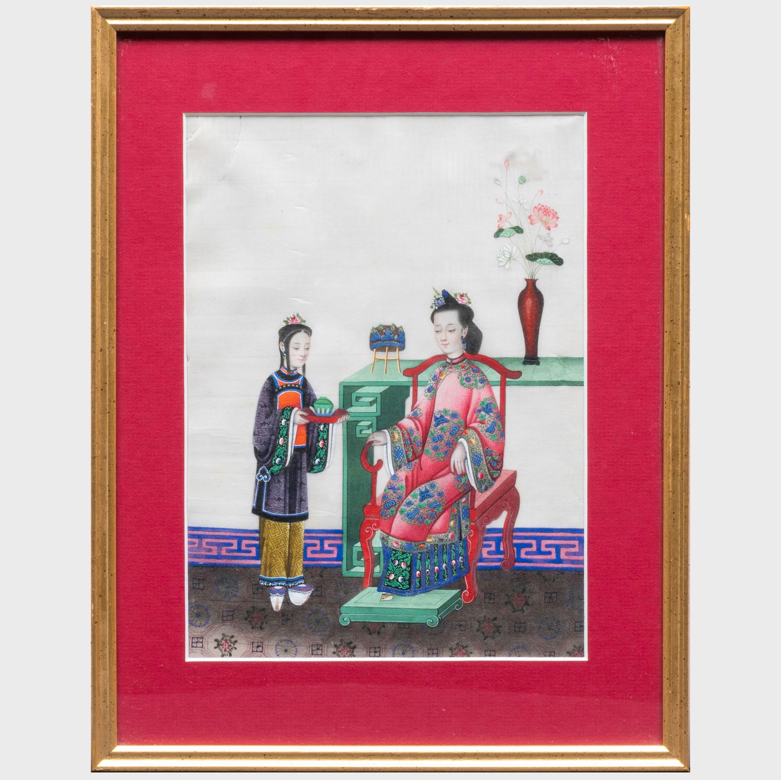 Pair of Chinese Export Paintings on Pith Paper (1 of 2)