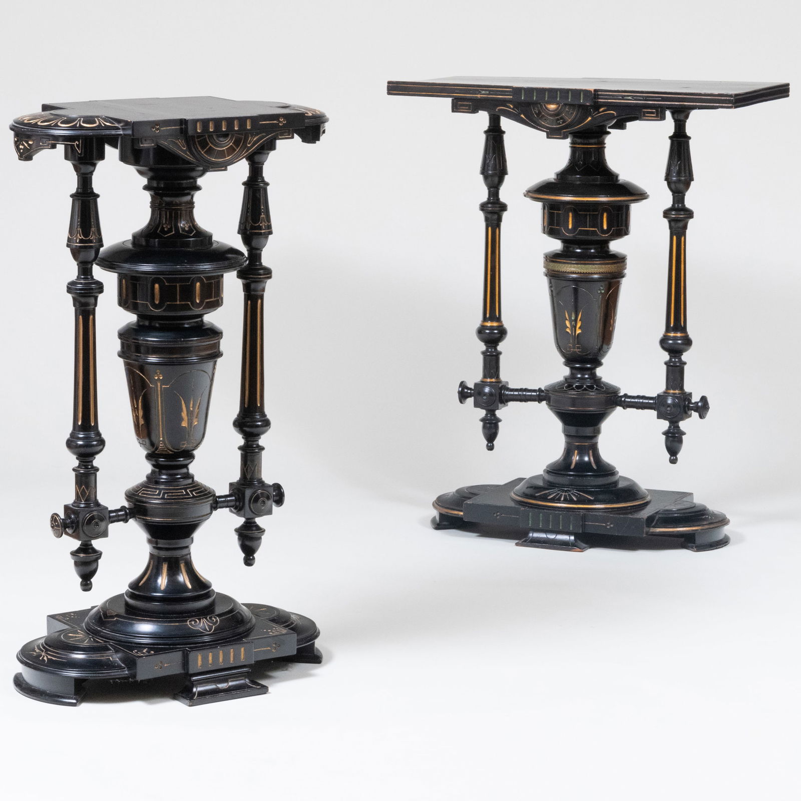Two American Aesthetic Movement Carved, Ebonized and Parcel-Gilt Pedestals (1 of 10)