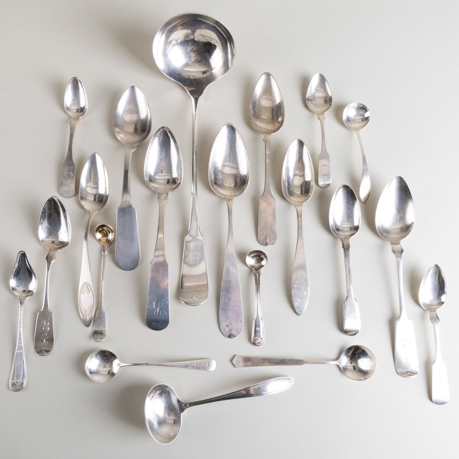 Group of American and English Silver Spoons (1 of 11)
