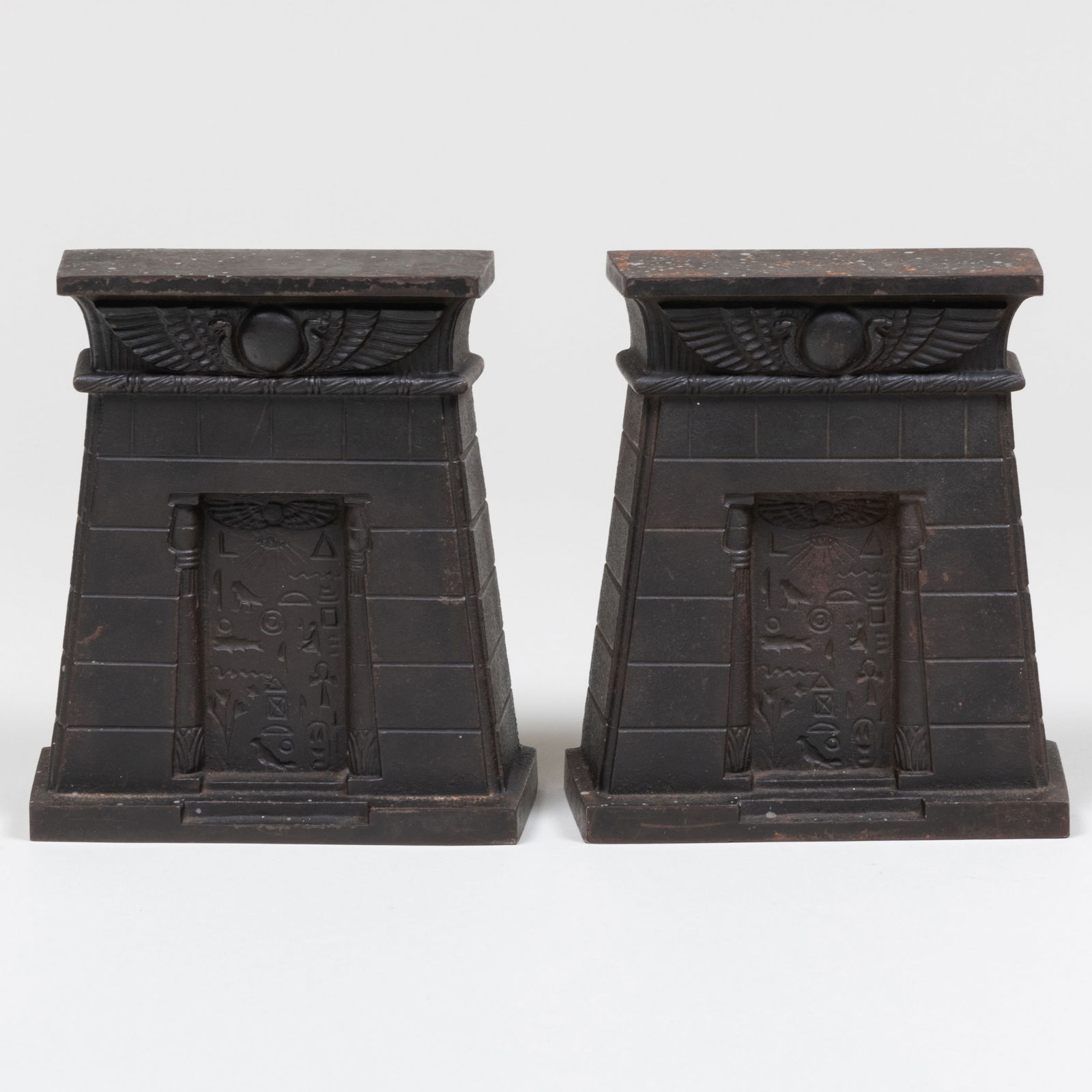 Pair of Egyptian Revival Patinated-Metal Bookends (1 of 6)