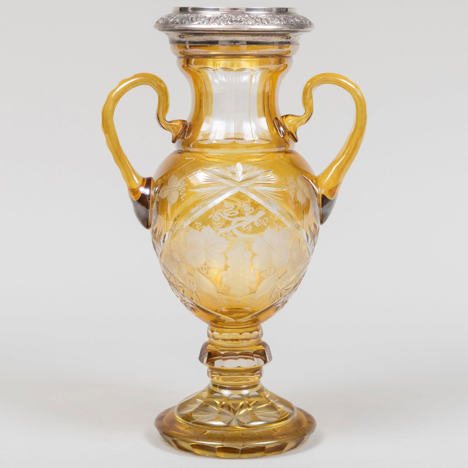 Silver-Mounted Bohemian Glass Vase (1 of 9)