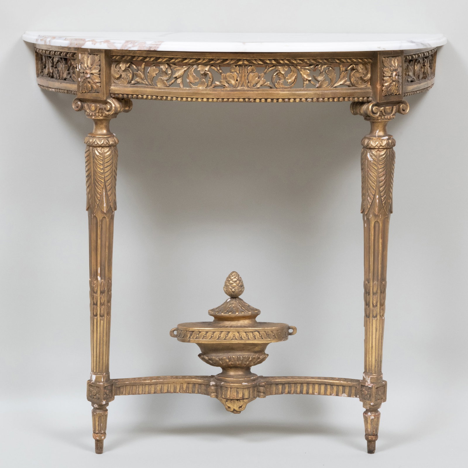 Louis XVI Giltwood D-Shaped Console Table (1 of 9)