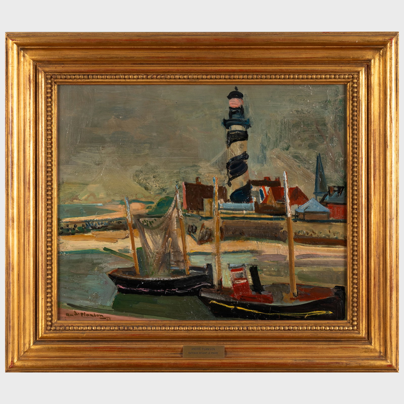Andre Planson (1898-1981): Bateaux devant le phare (1 of 5)