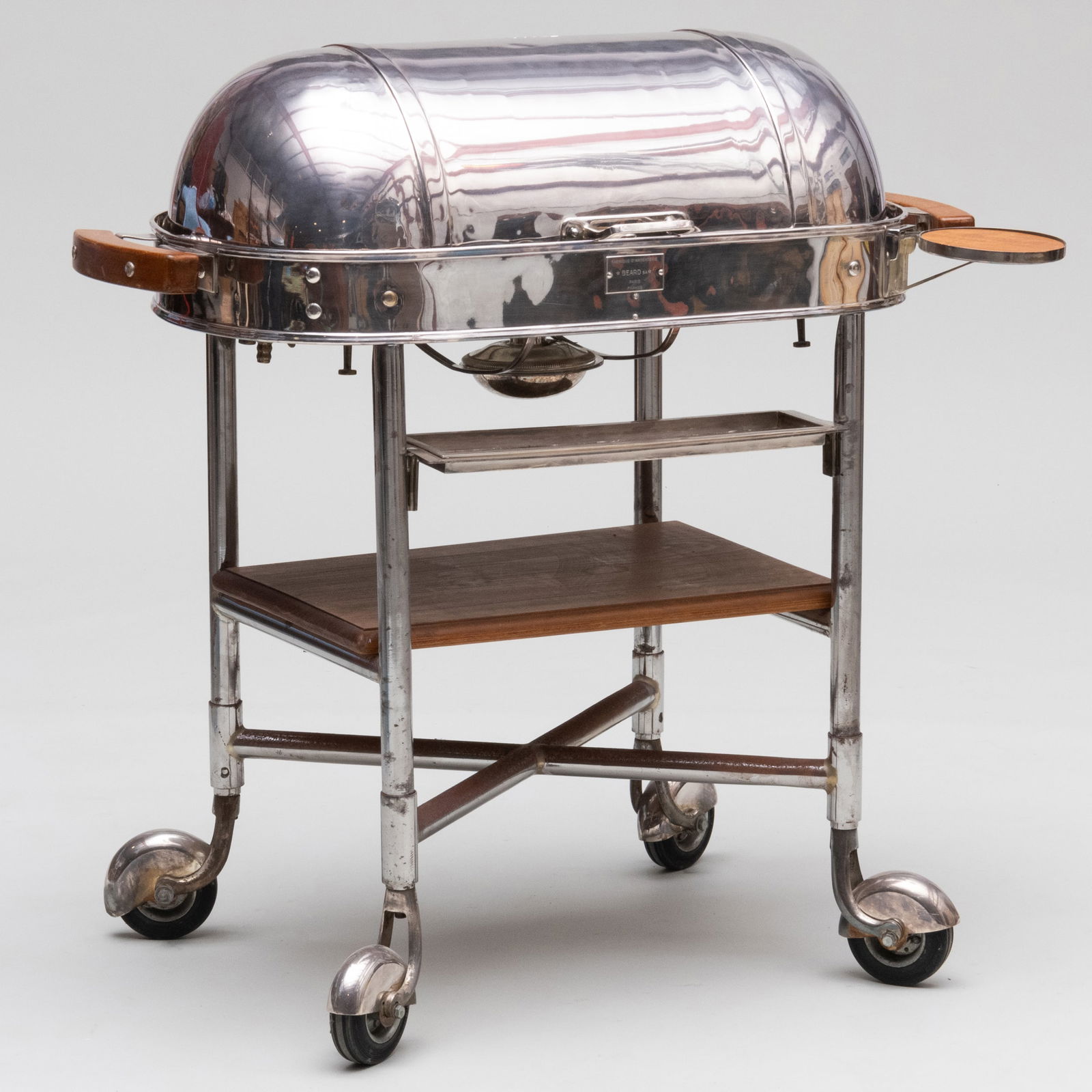 French Silver-Plate and Oak Gueridon Wagon, Beard SA, Paris, France (1 of 11)