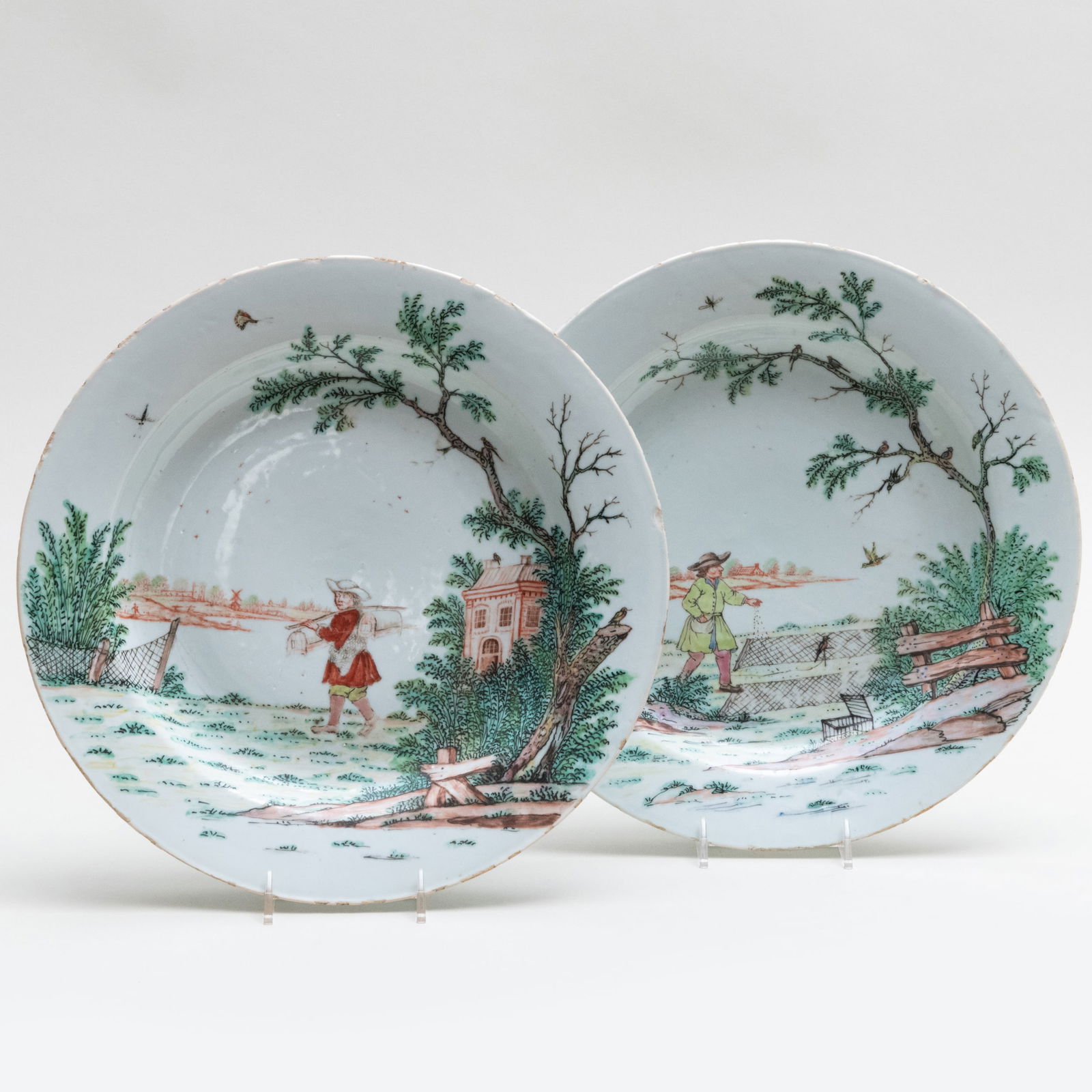Two Chinese Export Dutch-Decorated Porcelain Plates (1 of 7)