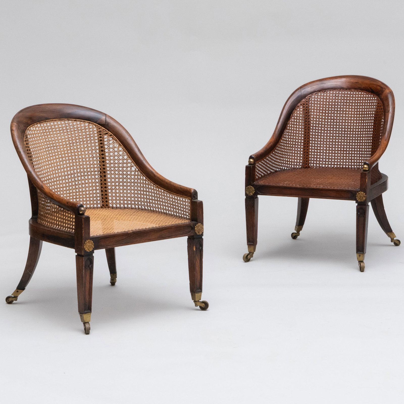 Pair of Regency Grain Painted and Caned Tub Chairs (1 of 14)