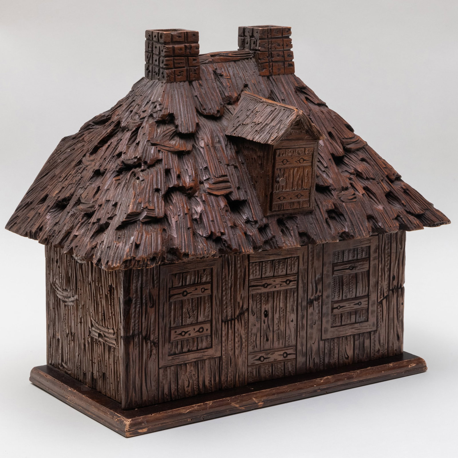 Austrian or Swiss Stained Wood Table Cabinet in the Form of a Chalet (1 of 8)